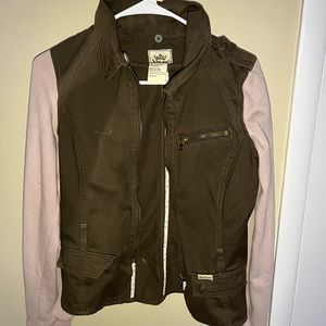 Brown/pink denim jacket